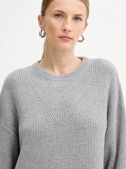 Pinko sukienka z dodatkiem wełny kolor szary mini oversize 105504 A2R1