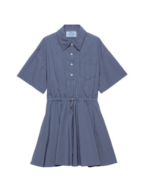 Prada short-sleeved technical pongé dress - Blue - zdjęcie produktu nr 1