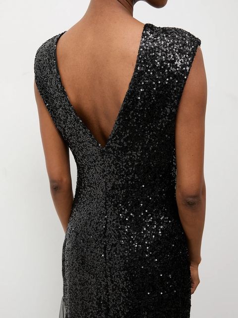 Answear.LAB sukienka kolor czarny maxi rozkloszowana