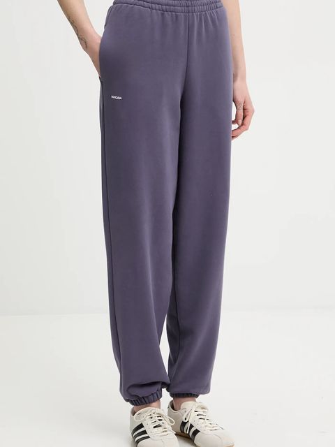 Pangaia spodnie dresowe bawełniane kolor fioletowy gładkie 10000295