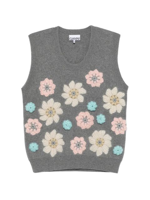 GANNI floral vest - Grey - zdjęcie produktu nr 1