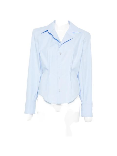 The Attico pointed-collar buttoned shirt - Blue - zdjęcie produktu nr 1