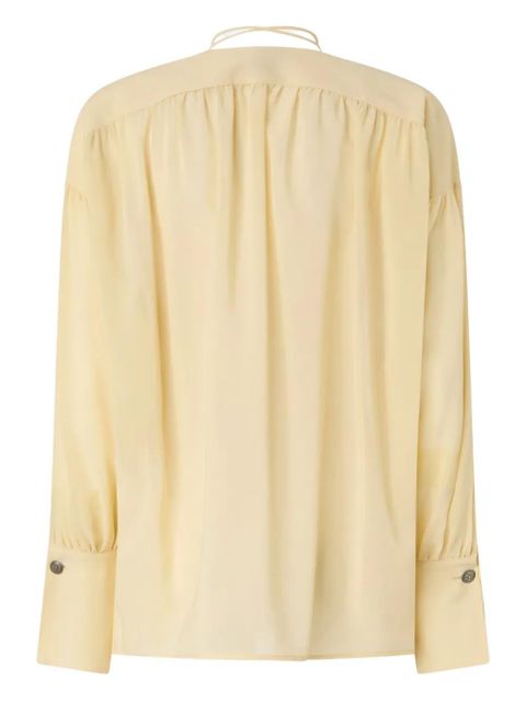 PINKO V-neck cuffed blouse - Yellow - zdjęcie produktu nr 2