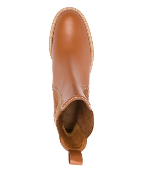 Chloé 60mm leather-stitched Chealsea boots - Brown