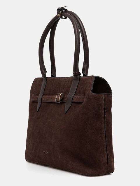 Marc O'Polo torebka zamszowa kolor brązowy 50818770301304