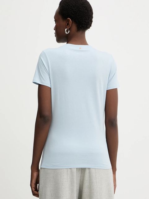 BOSS Orange t-shirt bawełniany BOSS ORANGE damski kolor niebieski 50501139