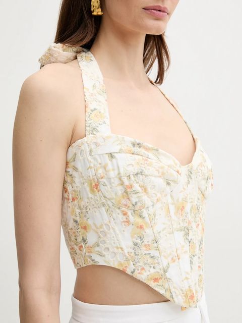 Bardot top POLLIE damska kolor biały wzorzysta 59831TB