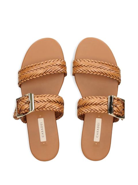 Casadei woven buckle-fastening sandals - Brown