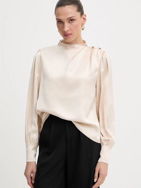 Fracomina bluzka damska kolor beżowy gładka FR25WT1020W41101 - zdjęcie produktu nr 1