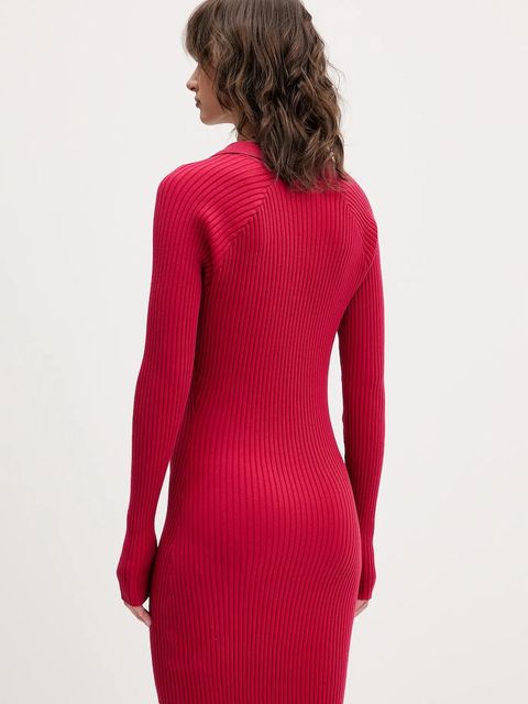 Tommy Jeans sukienka kolor bordowy mini dopasowana DW0DW22183