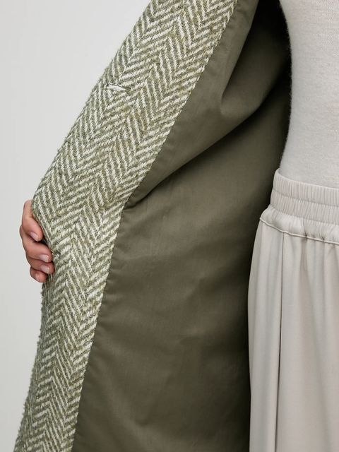 United Colors of Benetton płaszcz z dodatkiem wełny kolor zielony 2M9SDN08T