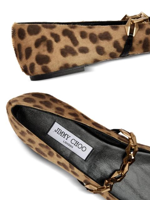 Jimmy Choo Tilda leopard-print ballet flats - Brown