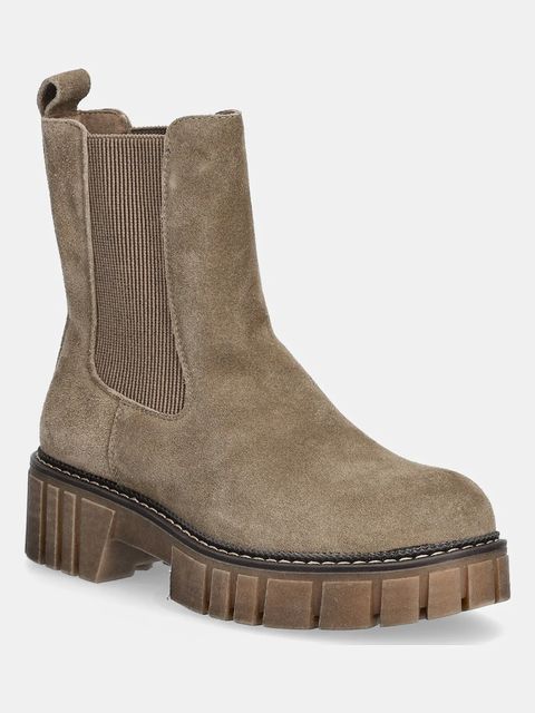 Medicine botki zamszowe kolor beżowy na platformie - zdjęcie produktu nr 2