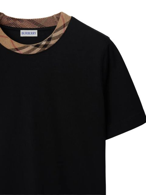 Burberry checked-trim T-shirt - Black - zdjęcie produktu nr 2