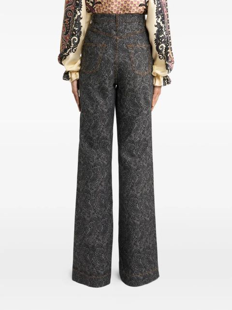 ETRO flared jacquard paisley jeans - Grey