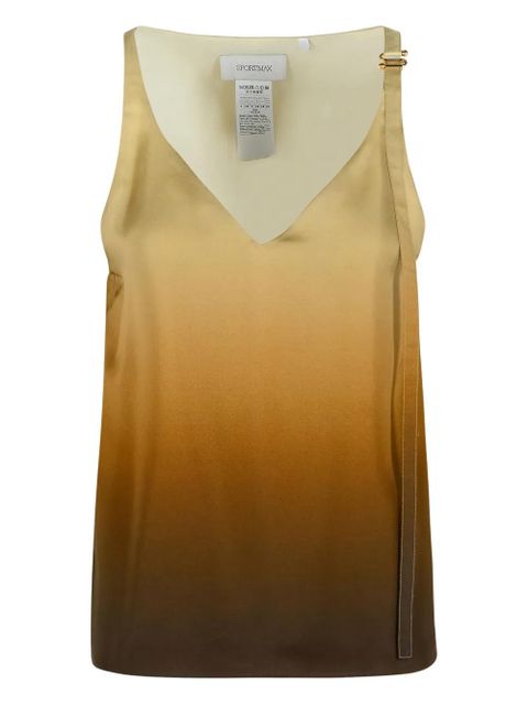 Sportmax gradient V-neck silk top - Neutrals - zdjęcie produktu nr 1
