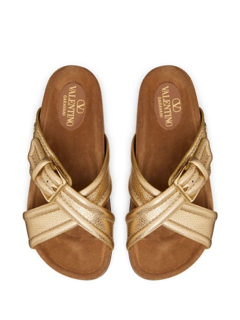 Valentino Garavani 30mm Fussfriend metallic sandals - Gold