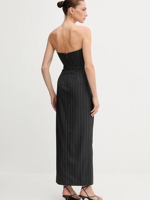 Bardot sukienka kolor szary maxi rozkloszowana 58082DB5