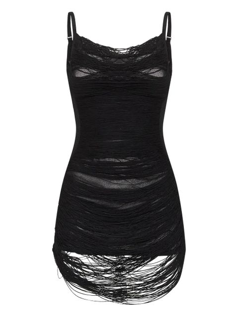 The Attico fringed mini dress - Black - zdjęcie produktu nr 1