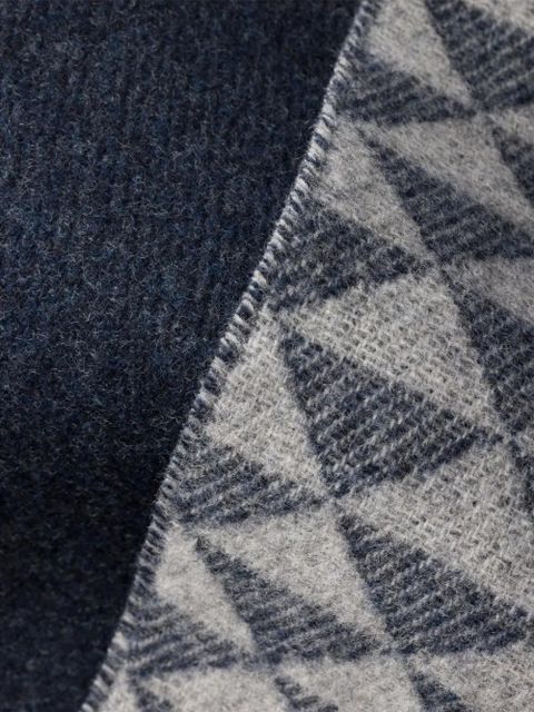 Prada Symbole double jacquard fringed scarf - Grey - zdjęcie produktu nr 2