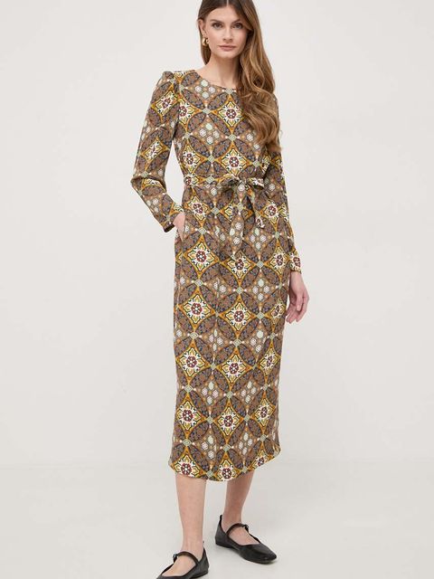 Weekend Max Mara sukienka kolor żółty midi rozkloszowana 2415221041600