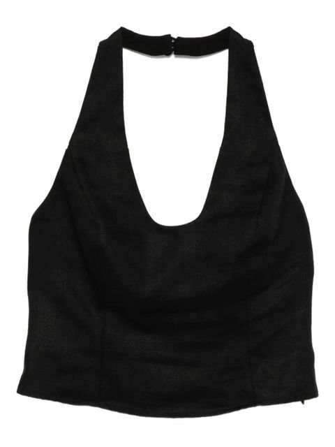 Reformation Sasha linen top - Black - zdjęcie produktu nr 1