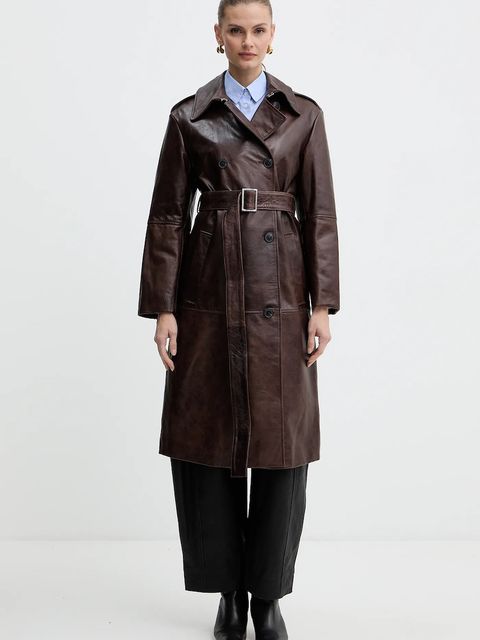 MAX&Co. spodnie skórzane damskie kolor czarny szerokie high waist 2526436013200