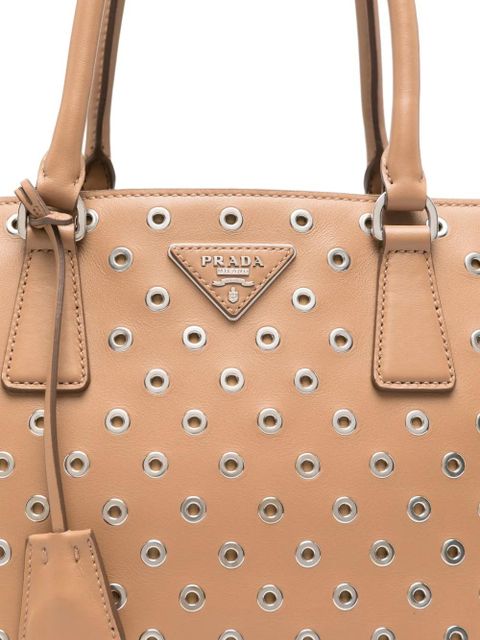 Prada Galleria eyelet-embellishment tote bag - Brown