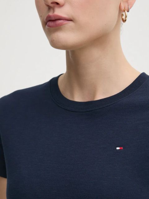 Tommy Hilfiger t-shirt bawełniany damski kolor granatowy WW0WW44433