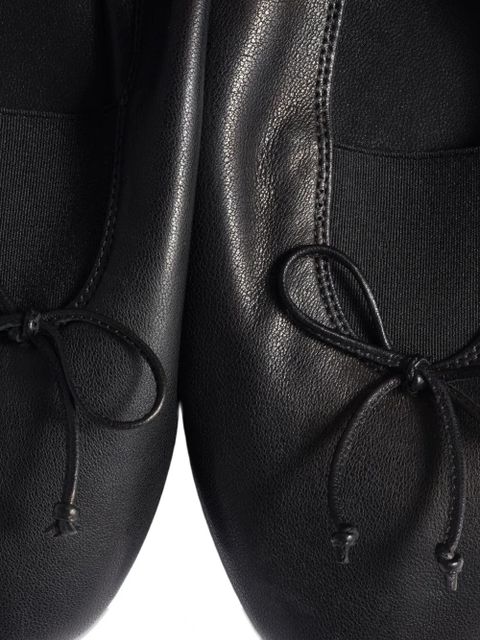 Miu Miu Élan bow-detail leather ballet flats - Black
