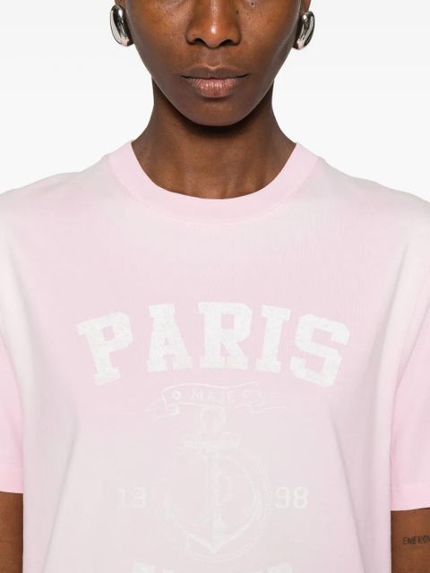 Maje embroidery cotton T-shirt - Pink