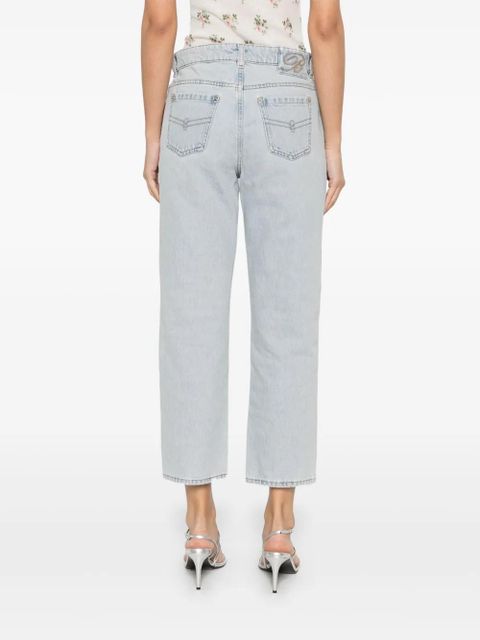 Blumarine logo-embroidered jeans - Blue