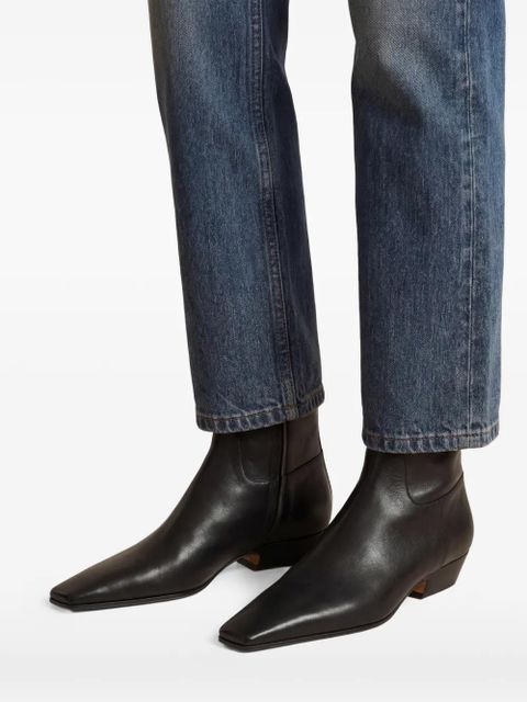 KHAITE The Marfa leather ankle boots - Black