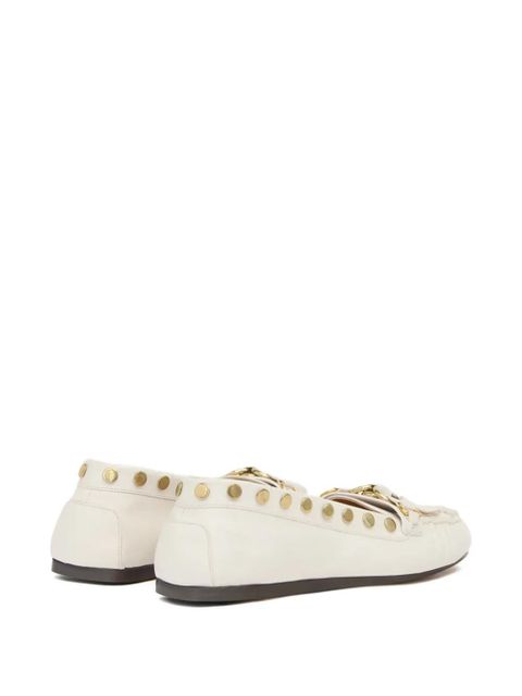 ISABEL MARANT studded tassel detail loafers - Neutrals