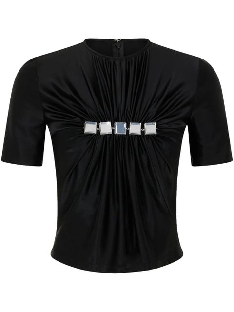 Rabanne gem-embellished draped-effect top - Black - zdjęcie produktu nr 1