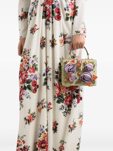 Dolce & Gabbana Dolce Box satin and patent leather handbag - Green - zdjęcie produktu nr 2