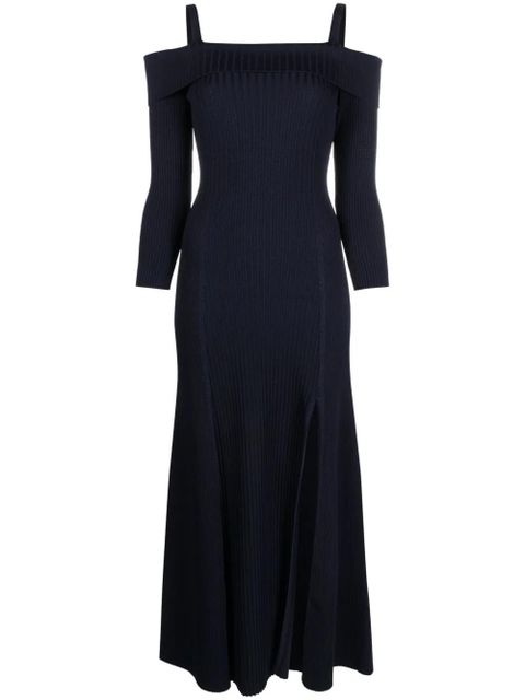 GANNI off-shoulder midi dress - Blue - zdjęcie produktu nr 1