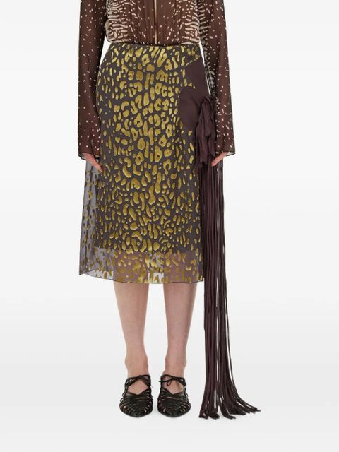 Ferragamo skirt with flower detail - Brown