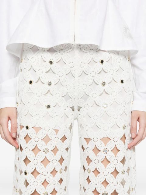 Maje scalloped trousers - White