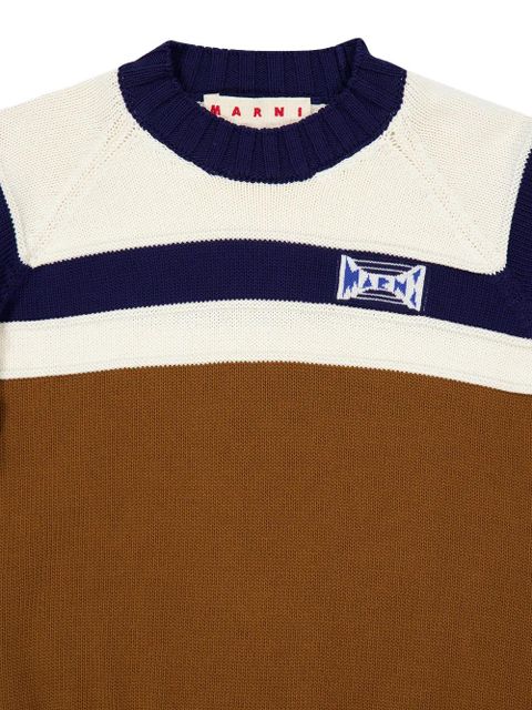Marni striped cotton sweater - Brown