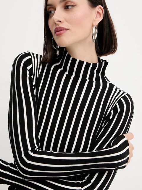 Twinset sweter damski kolor czarny lekki z półgolfem 252LI3ABB - zdjęcie produktu nr 2