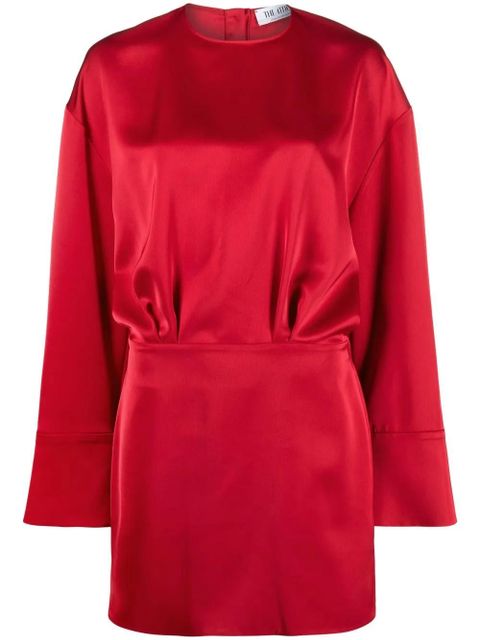 The Attico long-sleeve satin dress - Red - zdjęcie produktu nr 1