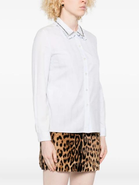 Miu Miu embellished ruffled-collar shirt - Grey - zdjęcie produktu nr 2