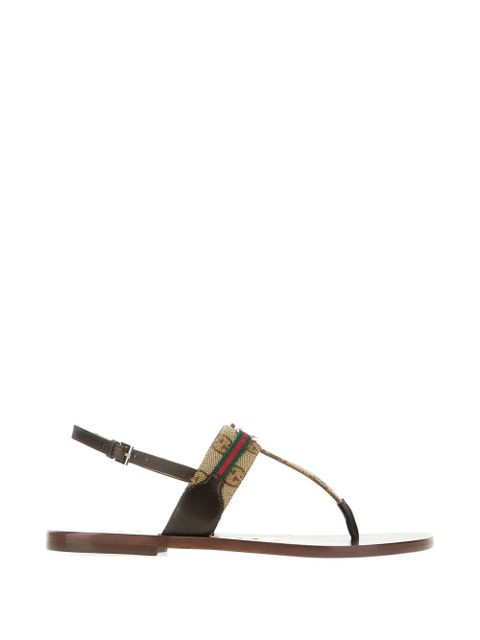 Gucci GG Supreme Web-stripe sandals - Neutrals - zdjęcie produktu nr 1