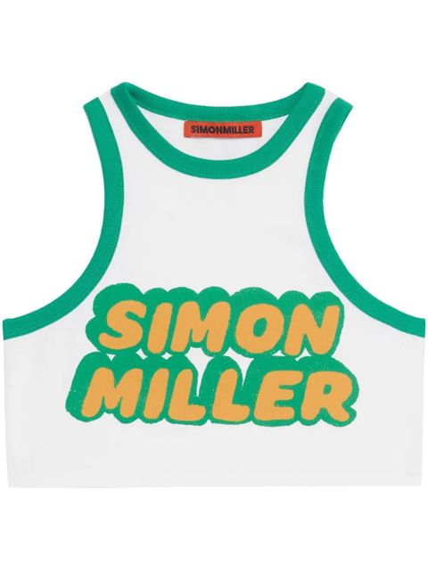 Simon Miller logo-print cropped tank top - White - zdjęcie produktu nr 1