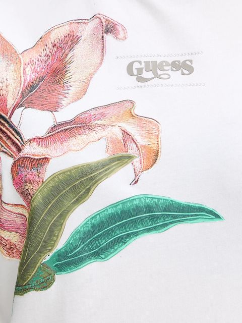 Guess t-shirt bawełniany LILY damski kolor biały W5BI16 I3Z14