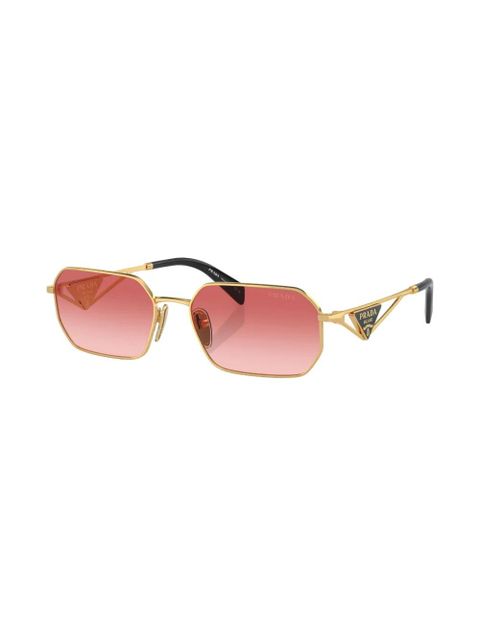 Prada Eyewear triangle-logo rectangular sunglasses - Gold - zdjęcie produktu nr 2