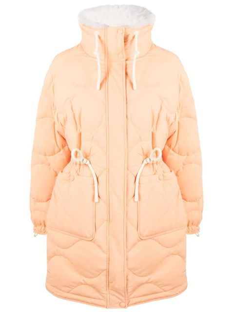 Yves Salomon quilted drawstring-waist coat - Orange - zdjęcie produktu nr 1