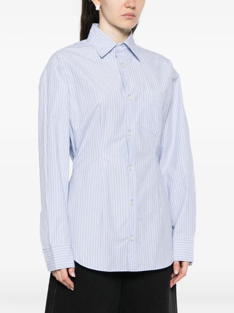 AGOLDE striped chest-pocket shirt - Blue
