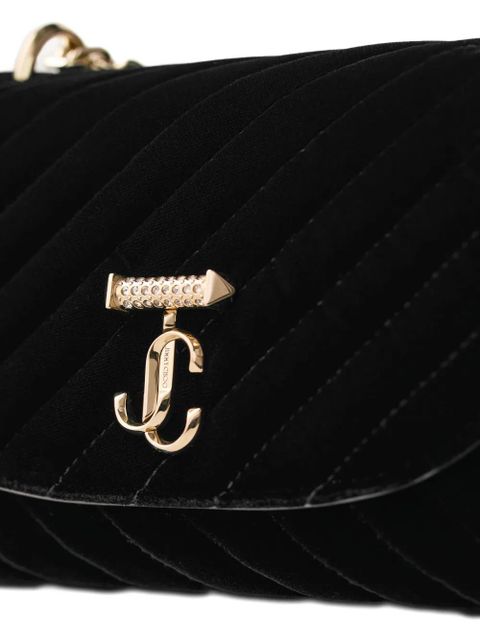 Jimmy Choo small Curve velvet cross body bag - Black